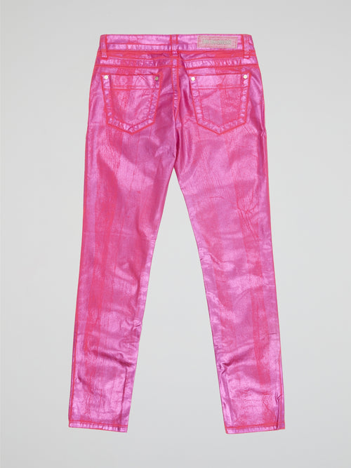 Step into the spotlight with these bold Neon Pink Denim Jeans by Dirk Bikkembergs. The vibrant color and high-quality denim make these jeans the perfect statement piece for any fashion-forward individual. Stand out from the crowd and embrace your inner trendsetter with these eye-catching jeans.
