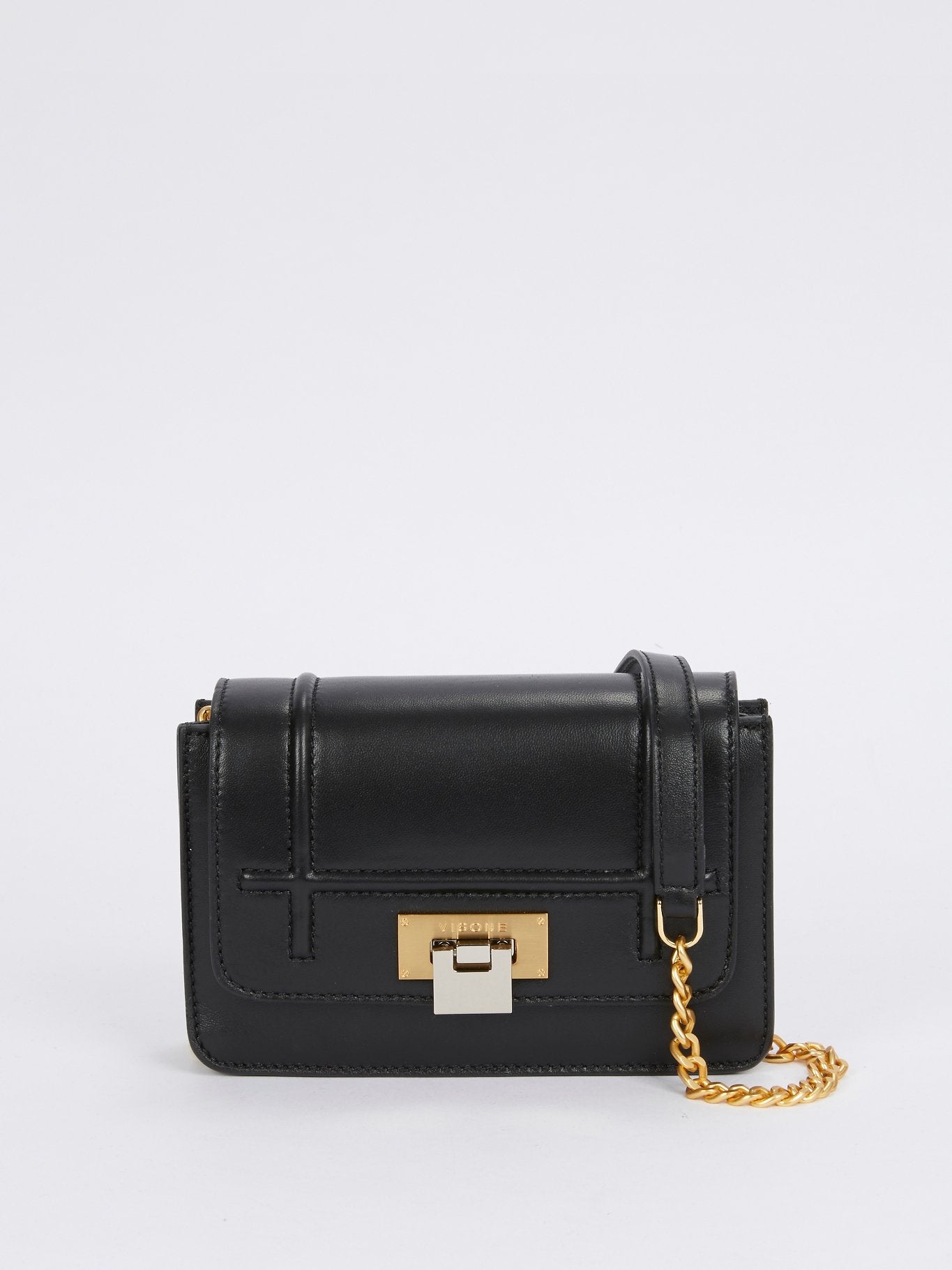 Lizzy Black Leather Mini Bag