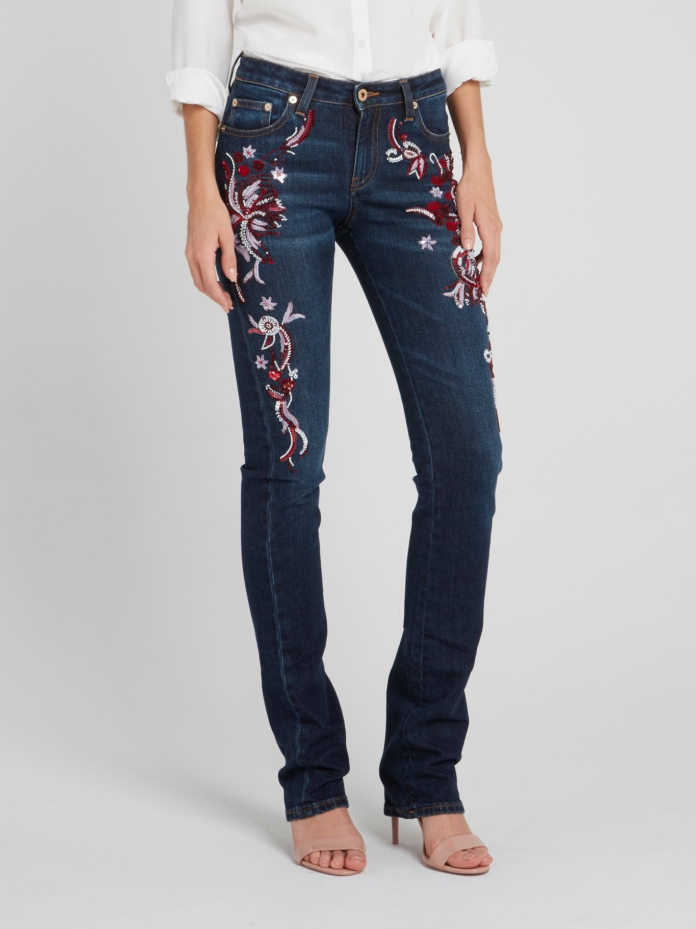 Sequin Detail Slim Fit Jeans