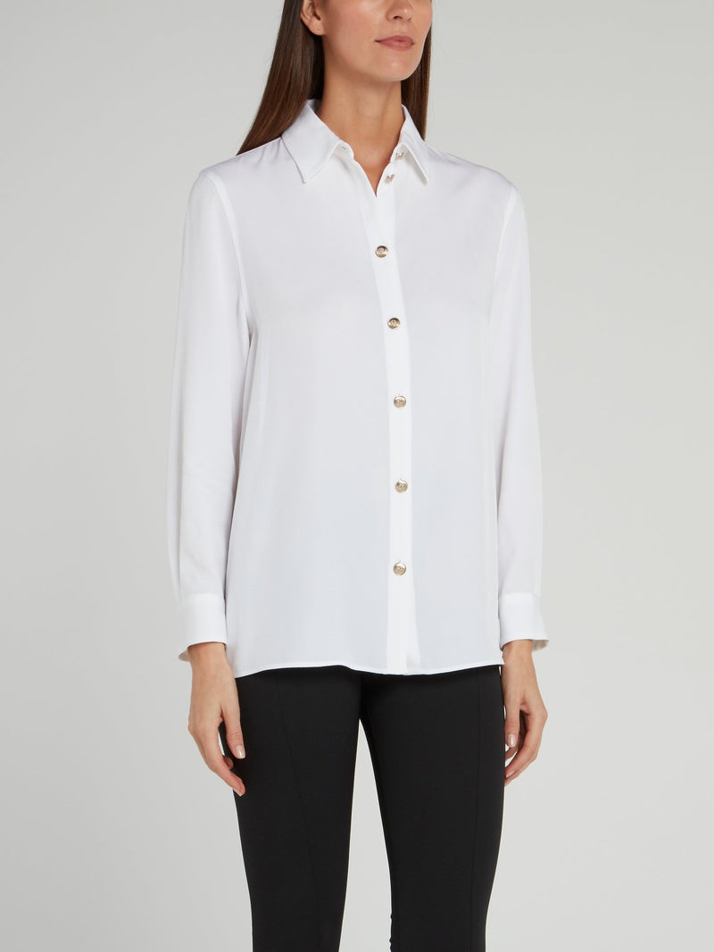 White Button Down Long Sleeve Shirt