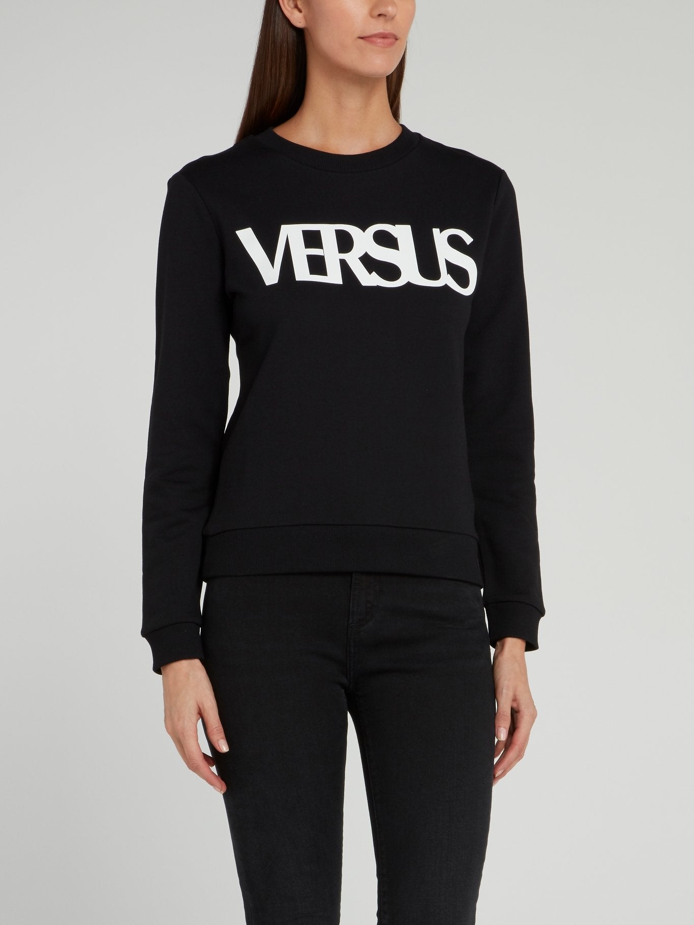 VERSUS - ヴェルサス VERSUS ロゴ バイカラー アパレル 長袖 トップス トレーナー ナイロン ブラック 美品 Shop Versus Versace Black Logo Cotton Sweatshirt Online – Maison-B