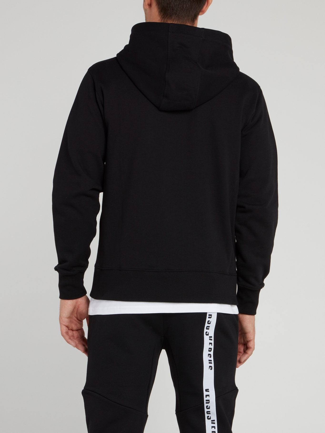 Black Hooded Cotton Sweatshirt