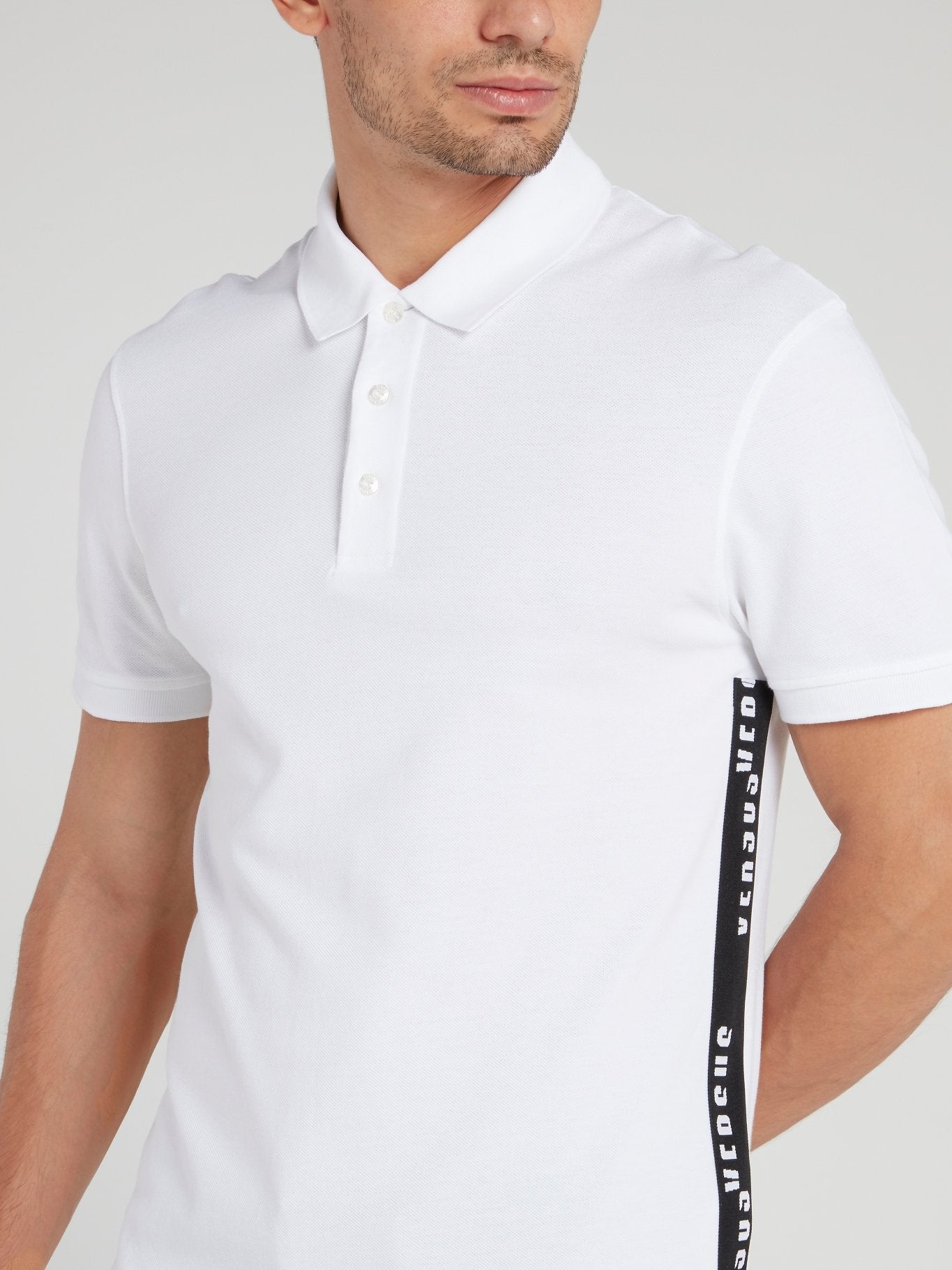 White Logo Tape Polo Shirt