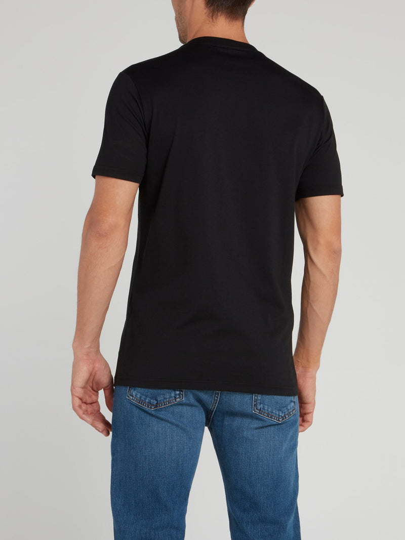 Black Abstract Print T-Shirt