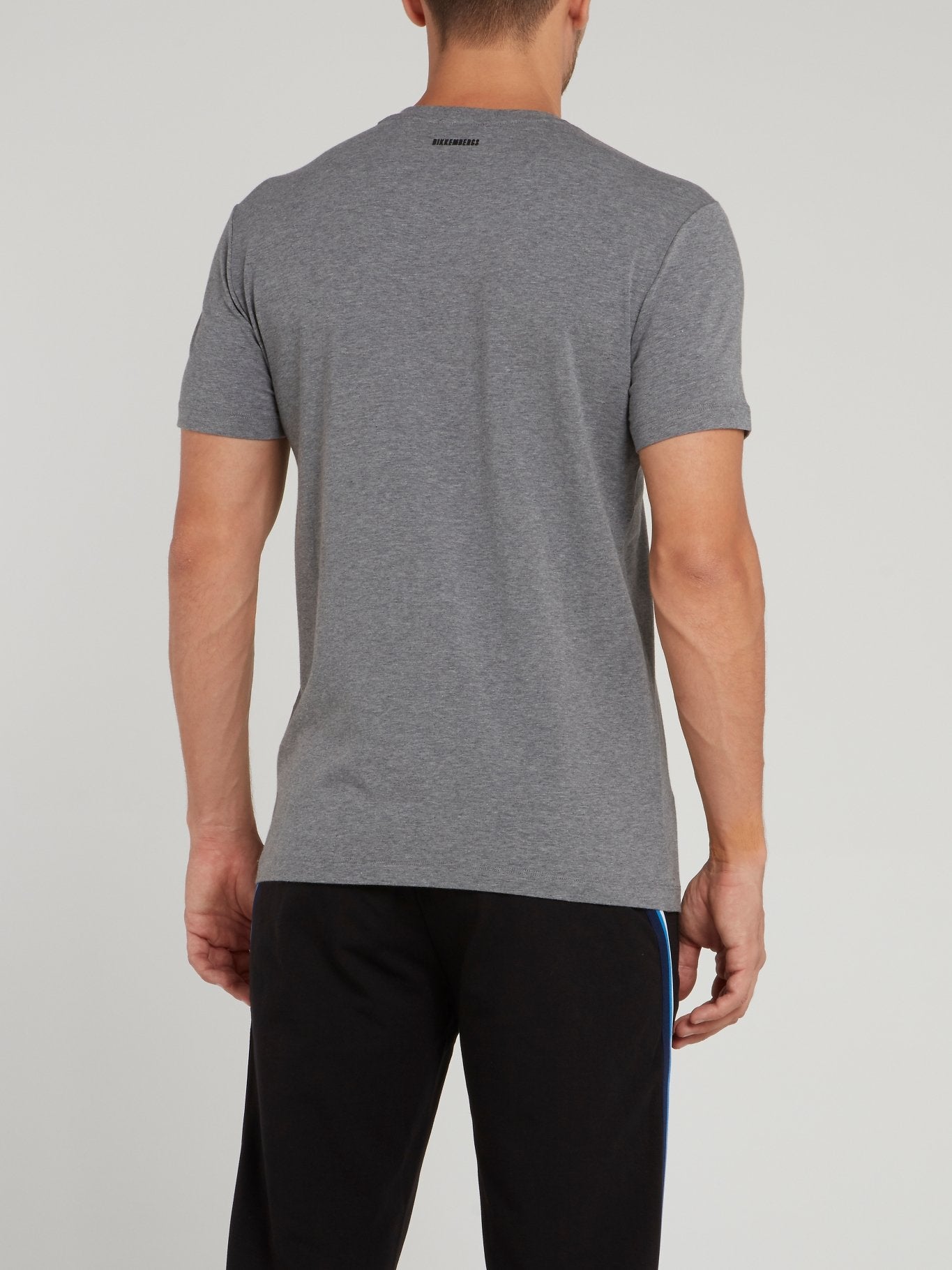 Grey Chevron Cotton T-Shirt