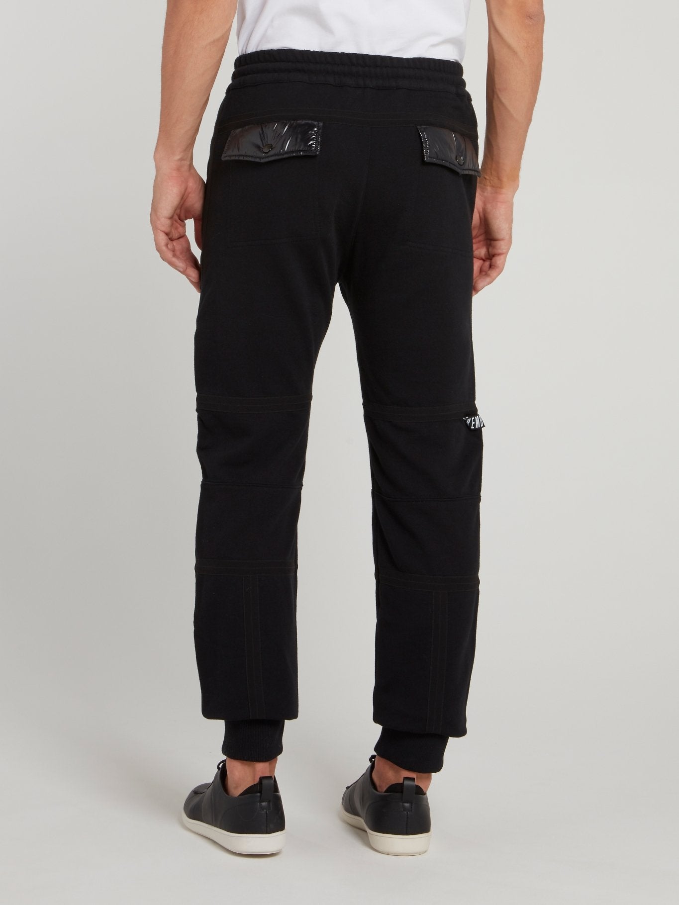 Black Quilt Pocket Track Pants