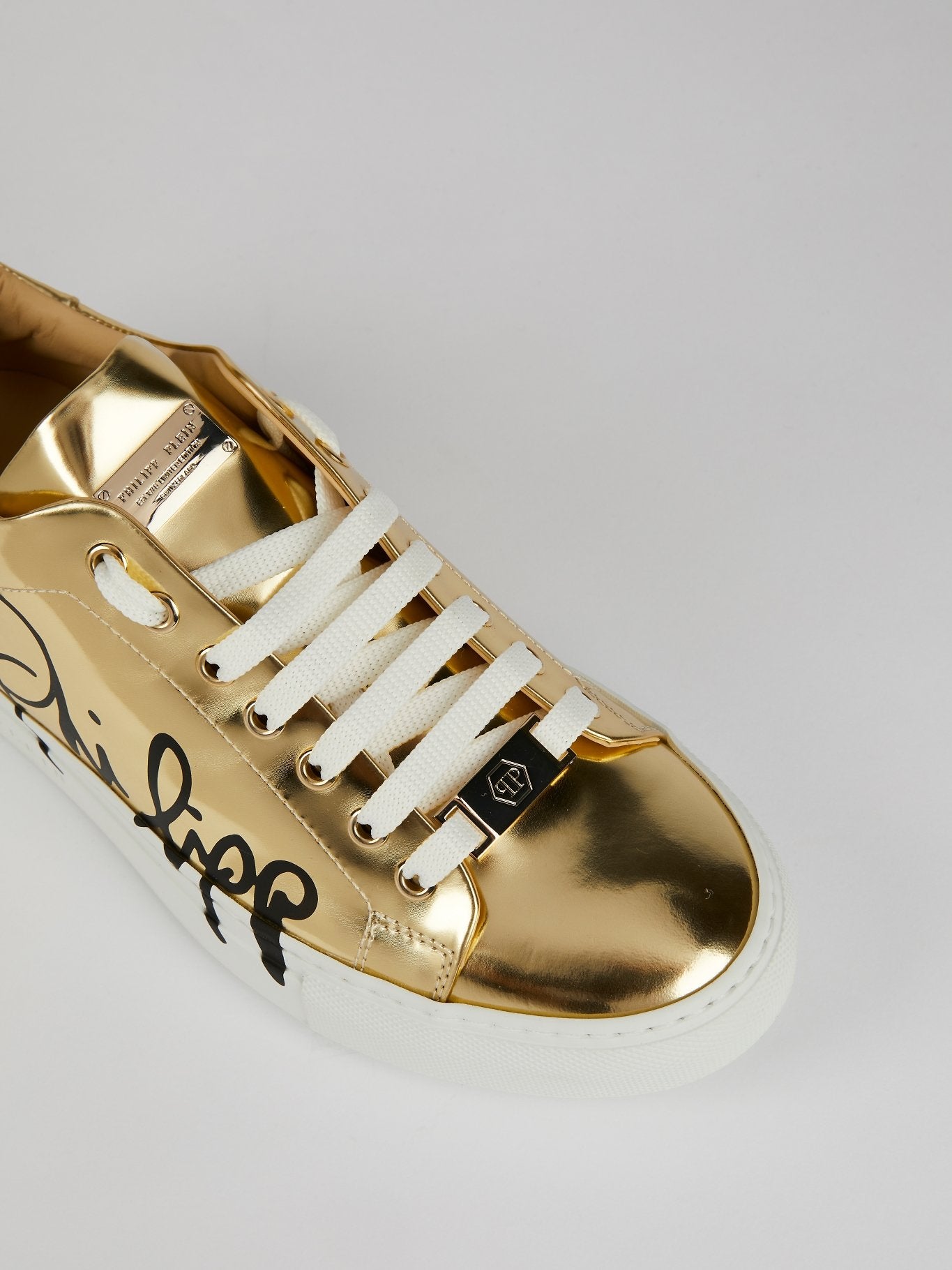 Signature Gold Leather Sneakers