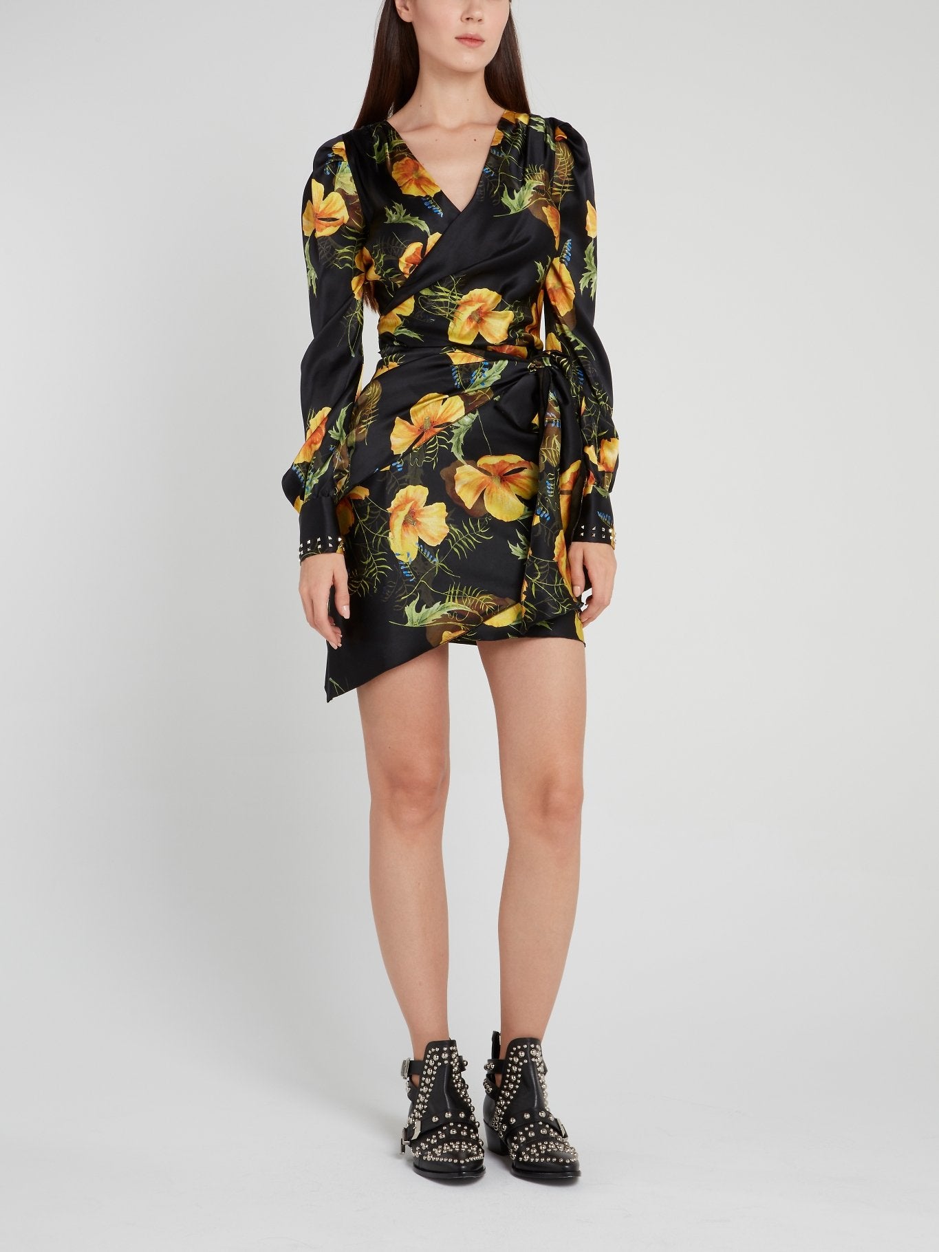 PHILIPP PLEIN - Short Dress Blossom - Black / yellow PHILIPP PLEIN - Short Dress Blossom - Black / yellow