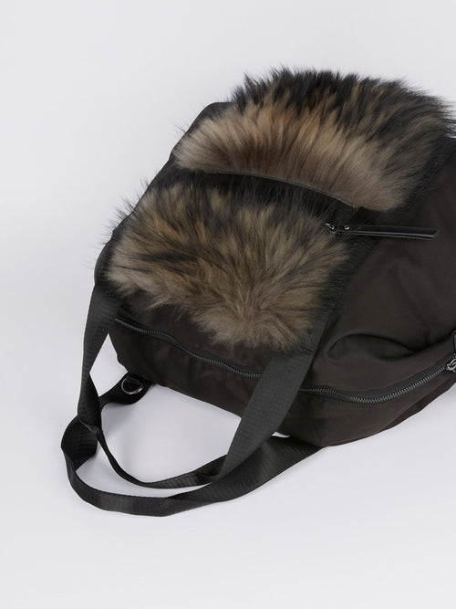 Black Fur Detail Handbag