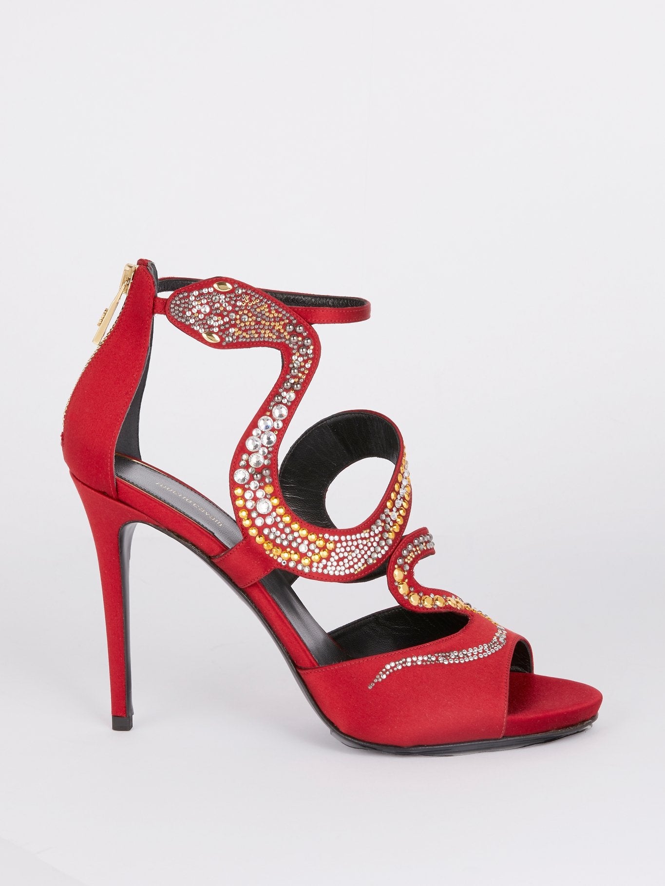 Red Snake Cage Pumps