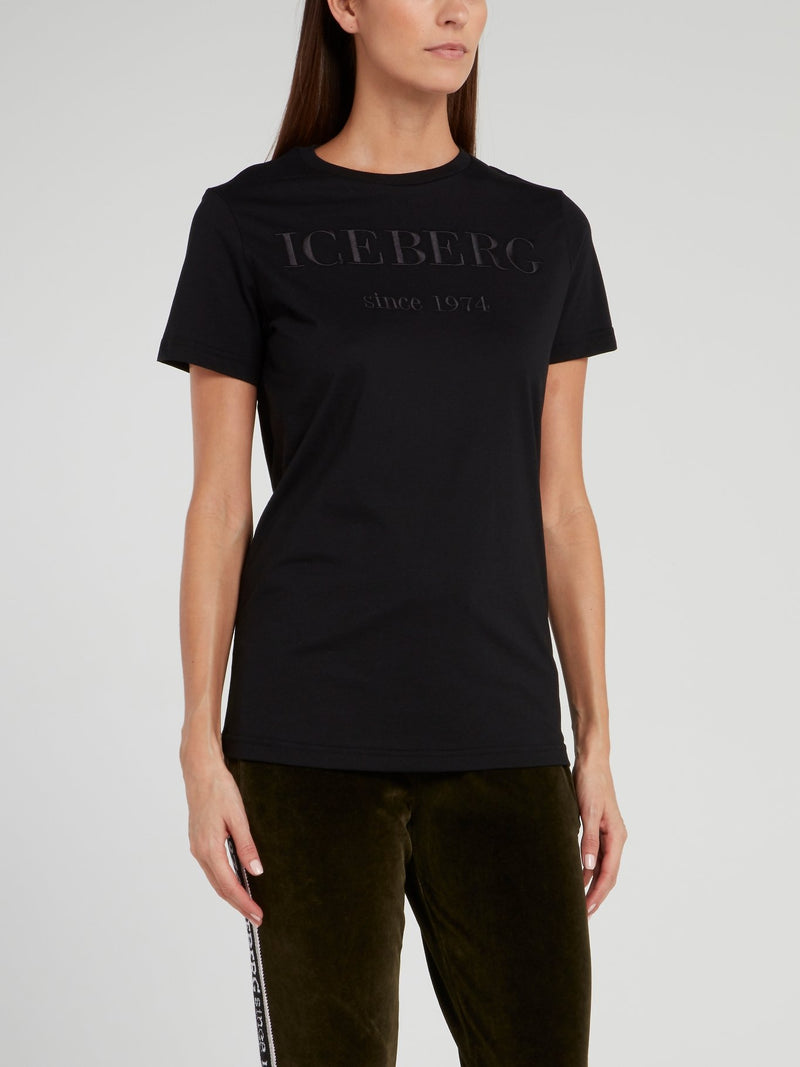 Black Classic Embroidered Logo T-Shirt