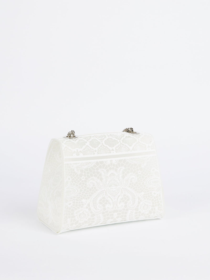 White Mignon Lace Shoulder Bag