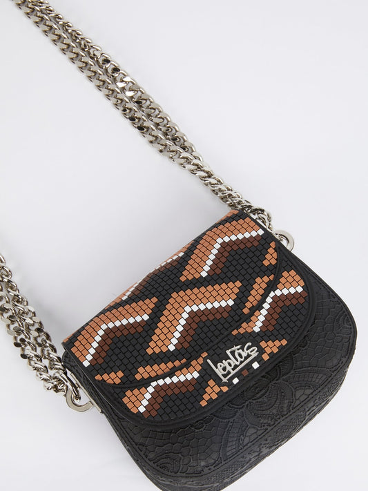 Черно-коричневая сумка на плечо с узором навахо Dafne