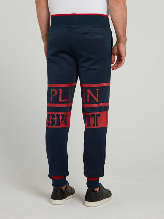 Темно-синие спортивные брюки с логотипом