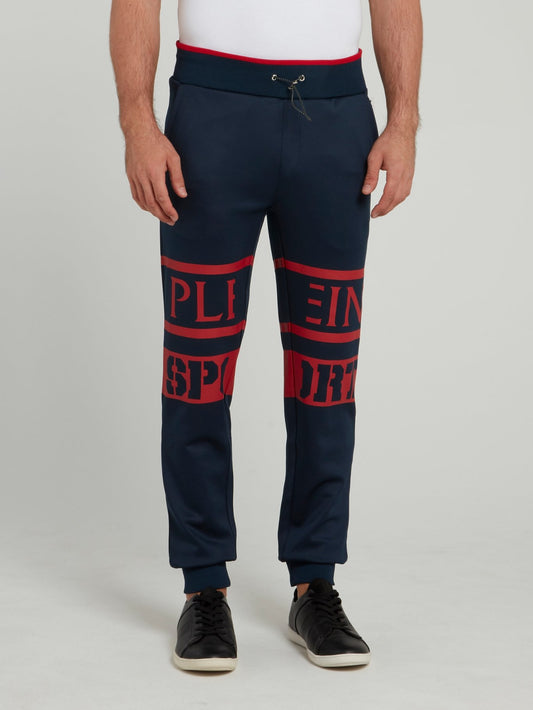 Темно-синие спортивные брюки с логотипом