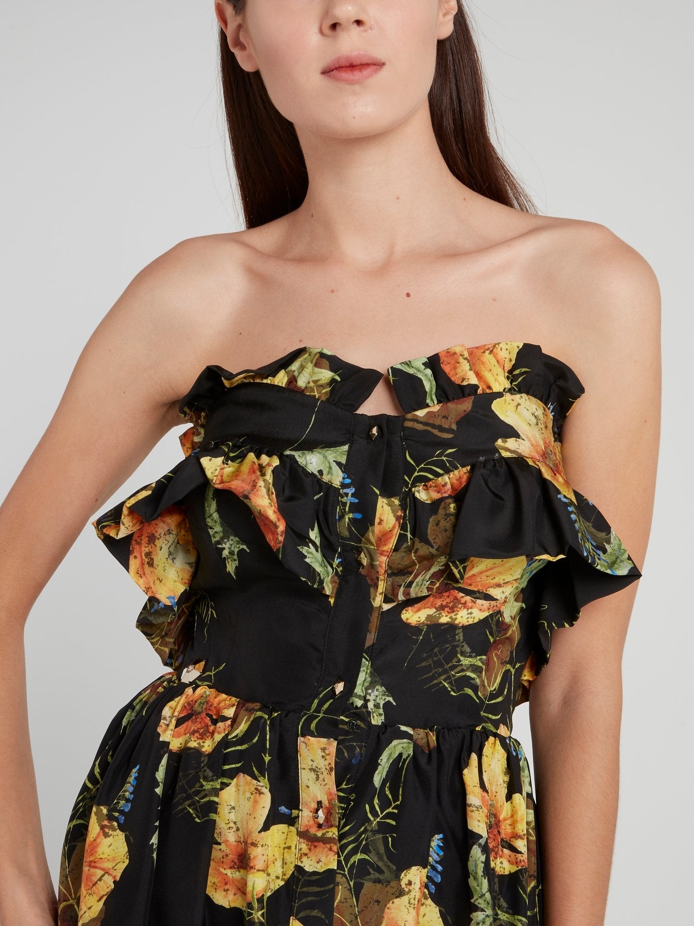 tropical print dress Tropical Print High Low Maxi Dress – Maison-B-More Global Store