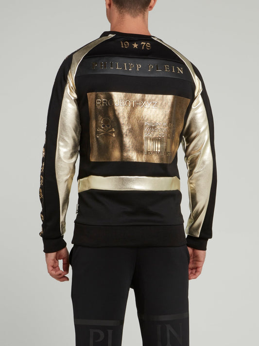 Black and Gold Geometric Sweatshirt
