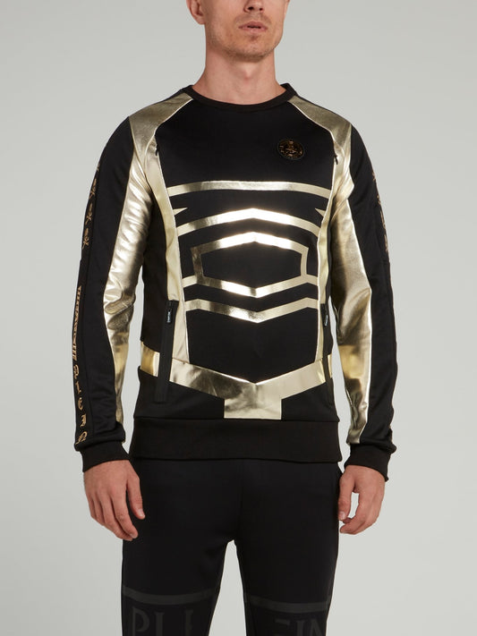 Black and Gold Geometric Sweatshirt