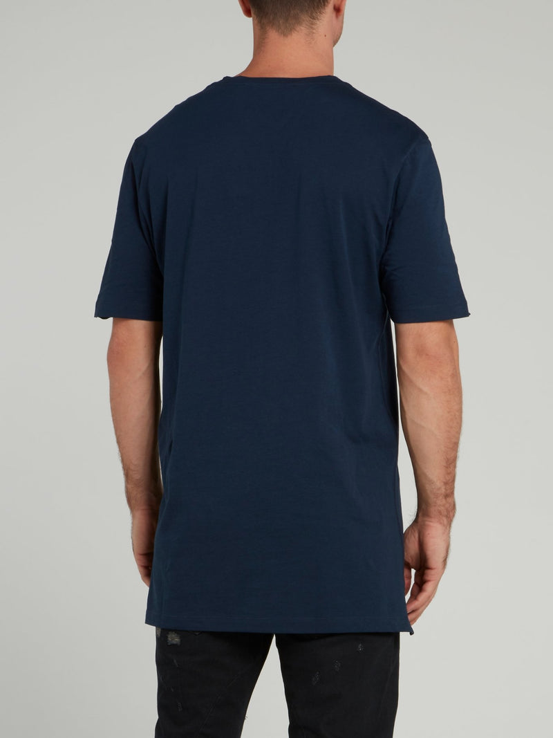 Navy Half Sleeve Round Neck T-Shirt