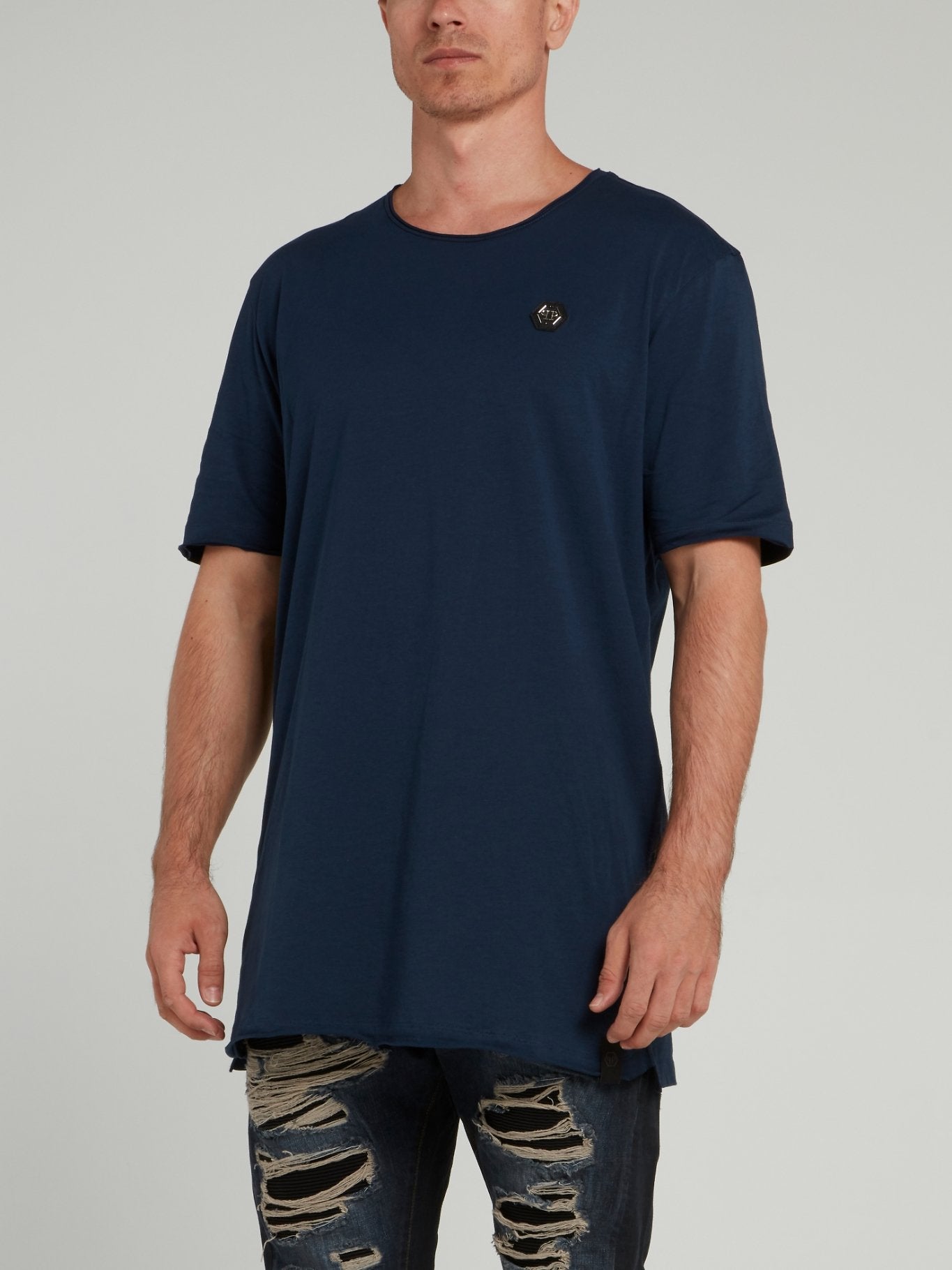 Navy Half Sleeve Round Neck T-Shirt