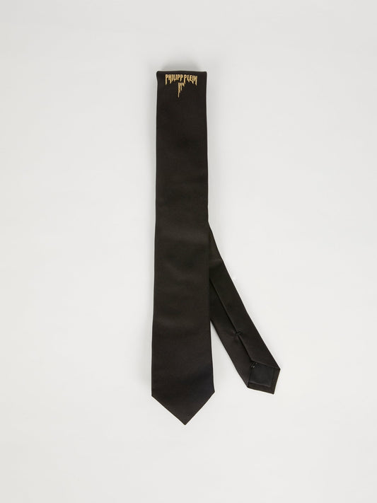 Черный галстук с логотипом