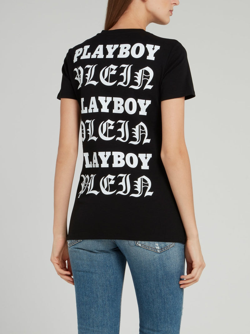 Черная футболка с рисунком Playboy