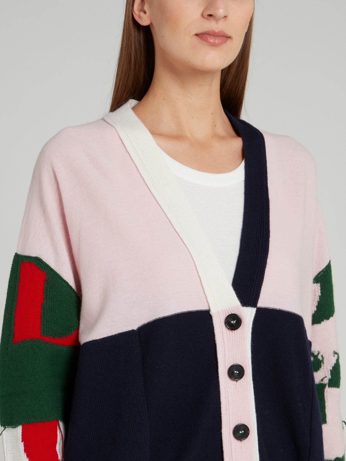 Tom and Jerry Colour Block Wool Cardigan