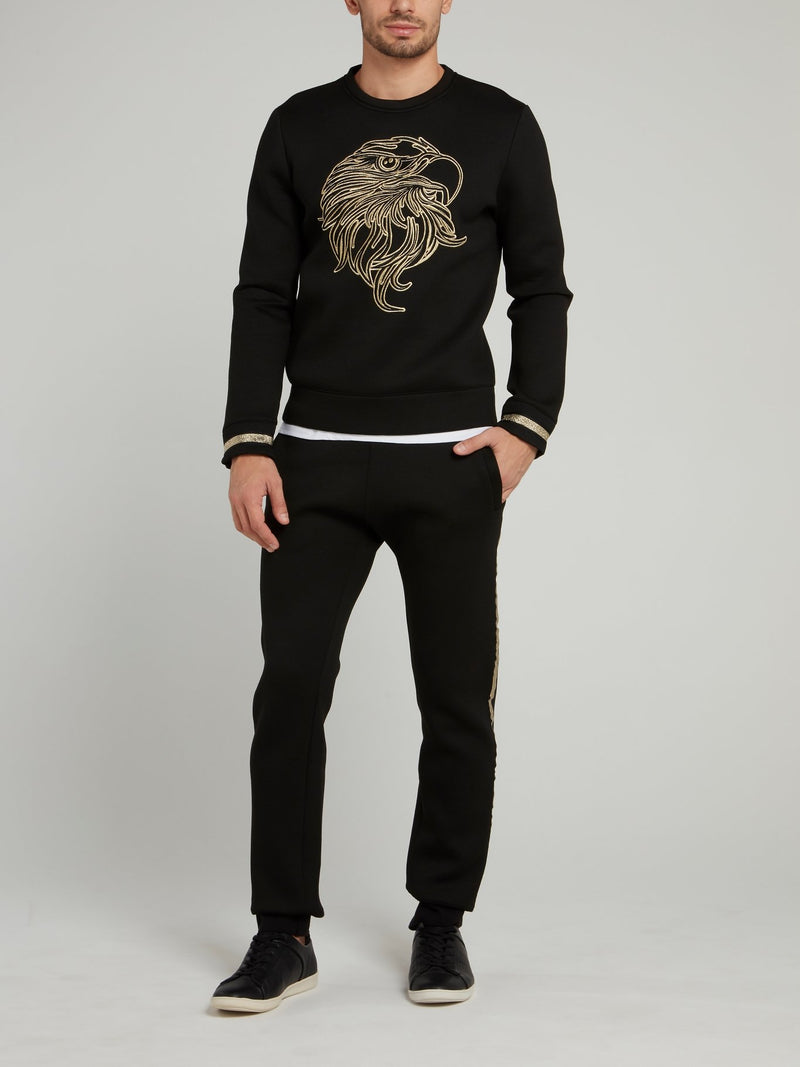 Black Eagle Print Sweatshirt