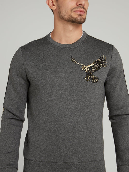 Grey Eagle Print Sweatshirt