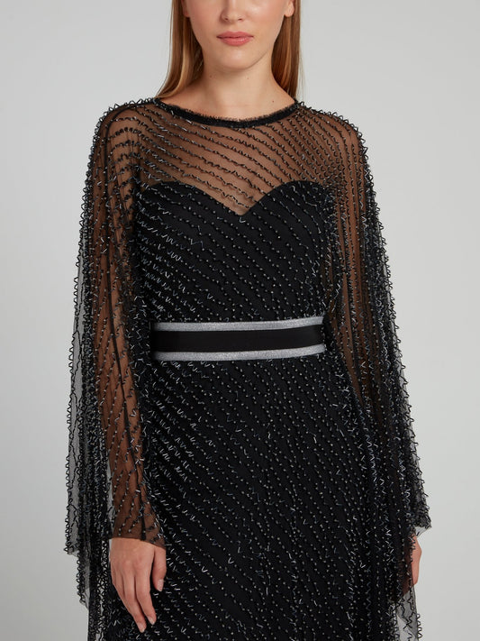 Black Multi-Bead Maxi Dress