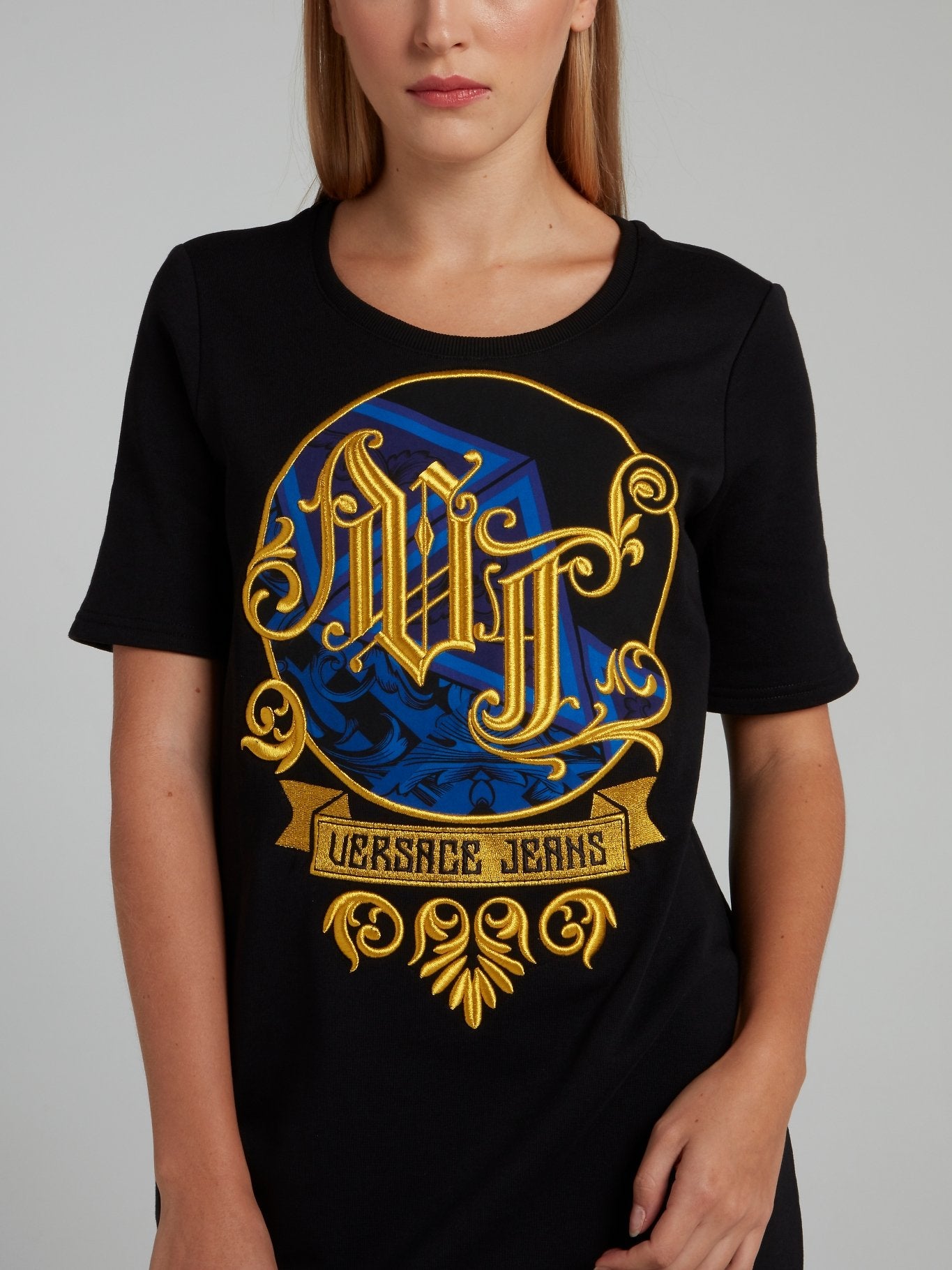 Black Embroidered T-Shirt Dress Maison-B-More Global Store Black Embroidered T-Shirt Dress Maison-B-More Global Store