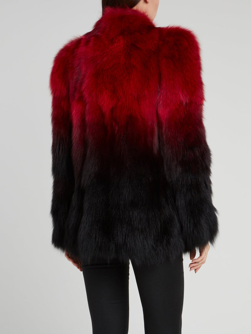 Red Shaggy Fur Jacket