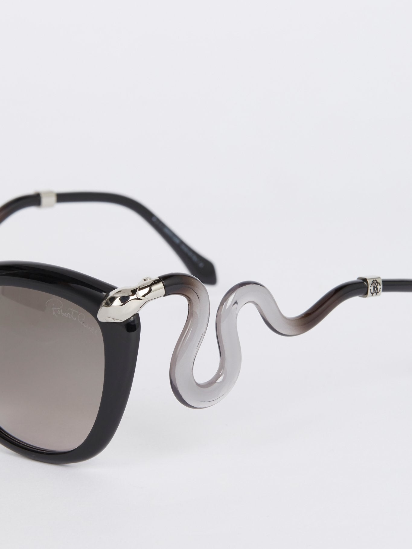 Acetate Square Snake Detail Sunglasses