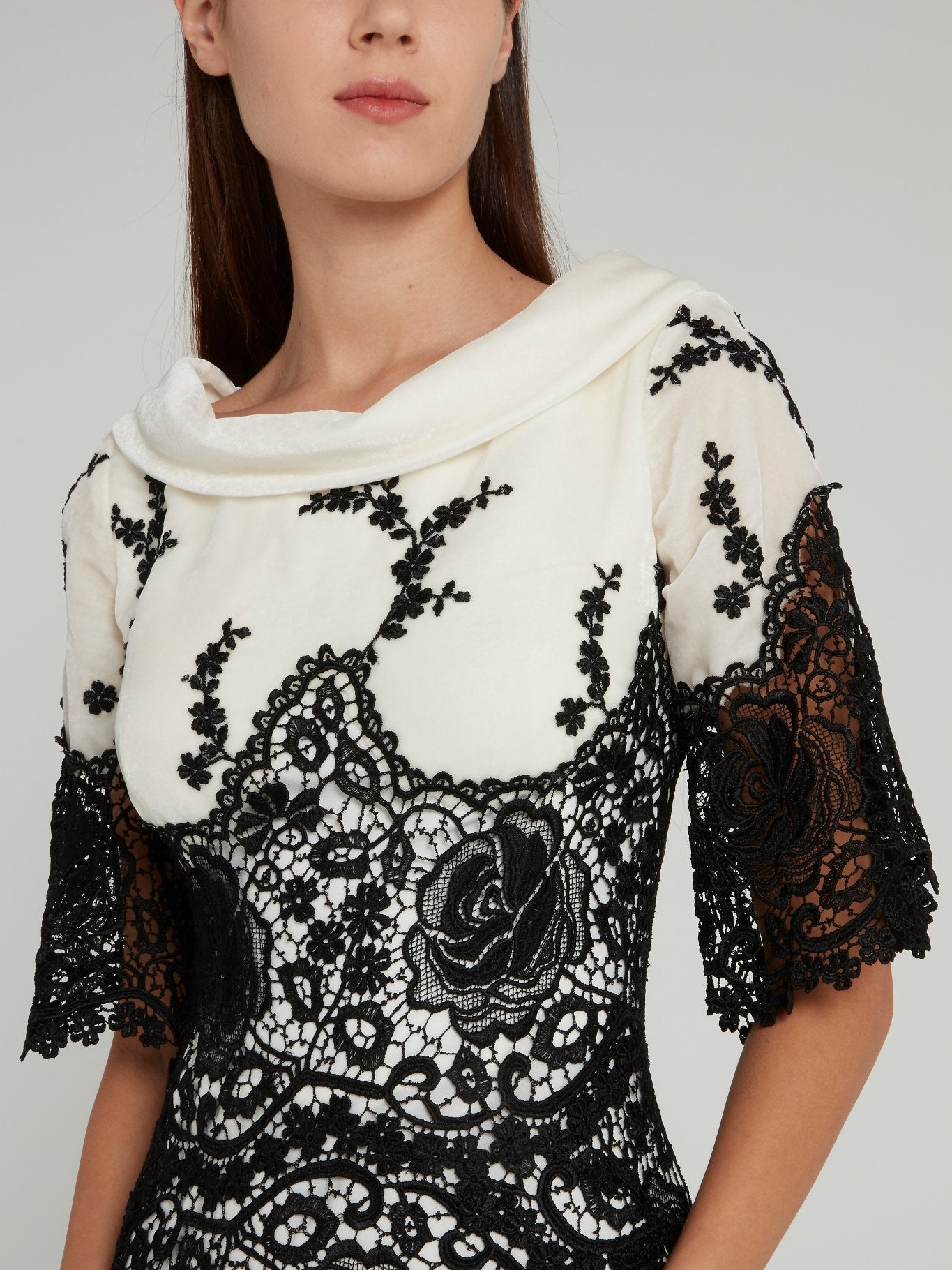 Gemy White Lace Overlay Maxi Dress 42 / White Gemy White Lace Overlay Maxi Dress 42 / White