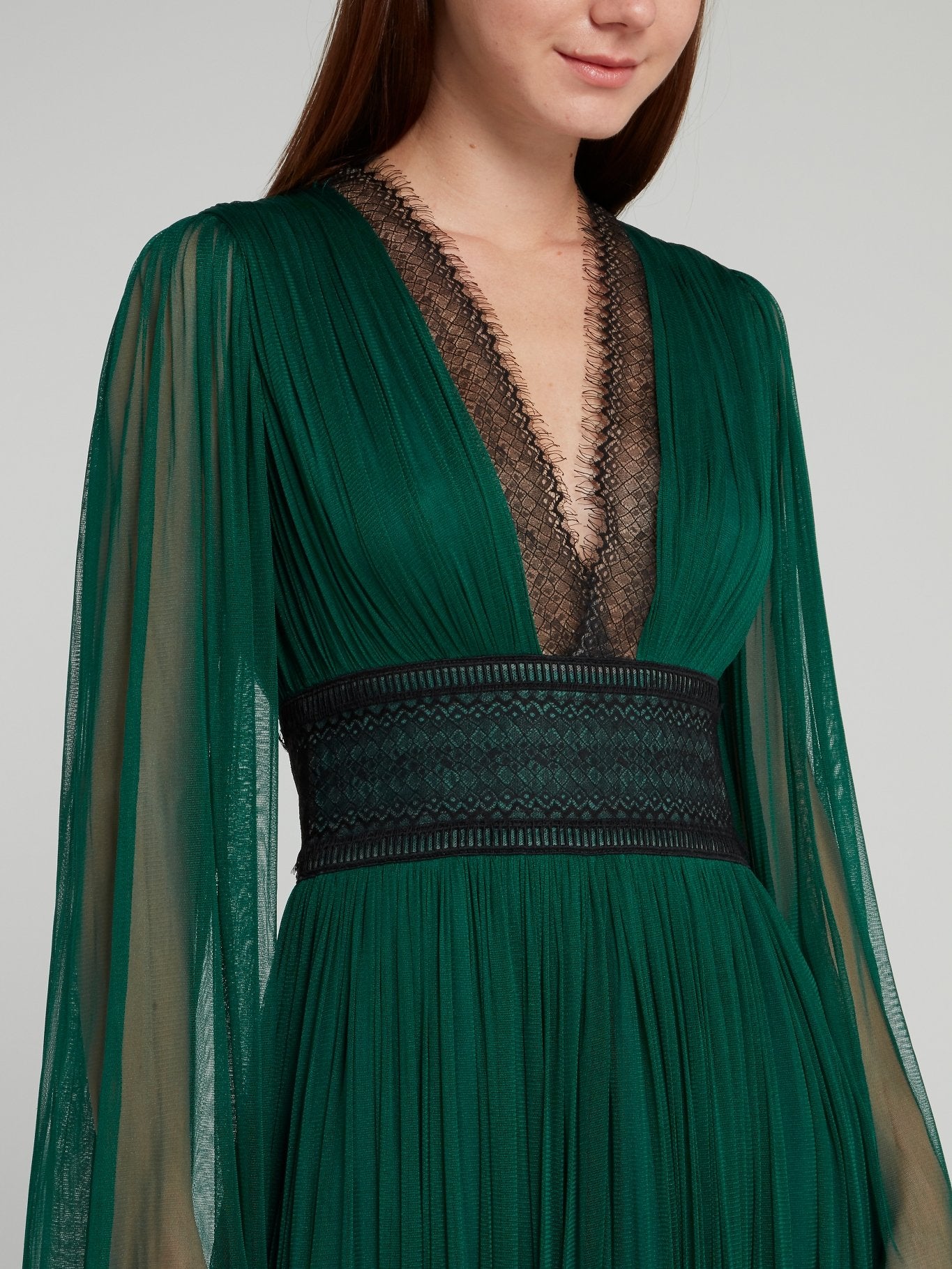 amanda wakeley green dress Amanda Wakeley V-Neck Midi Length Dress - Green Dresses, Clothing - WY821202
