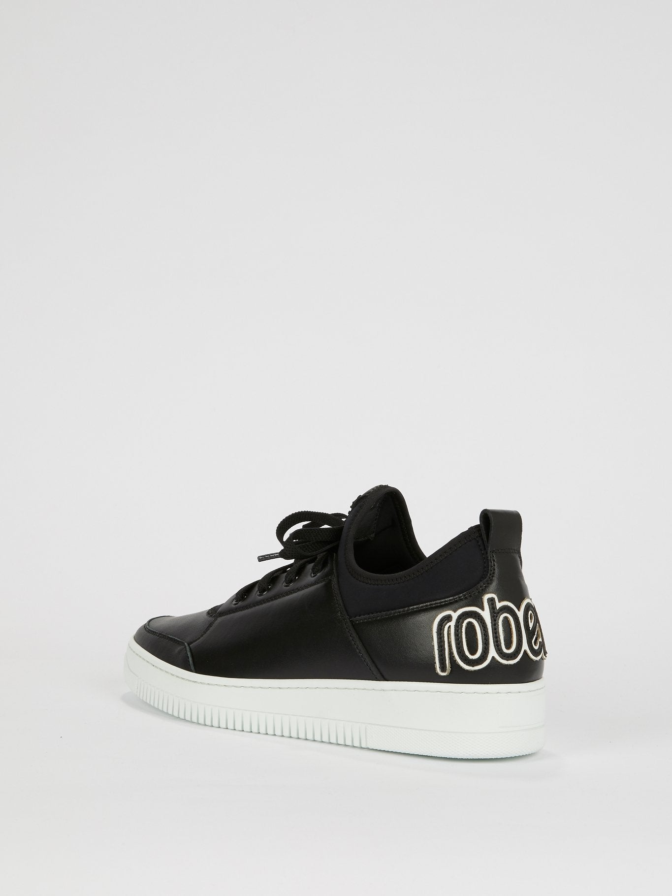 Black Low Top Leather Sneakers