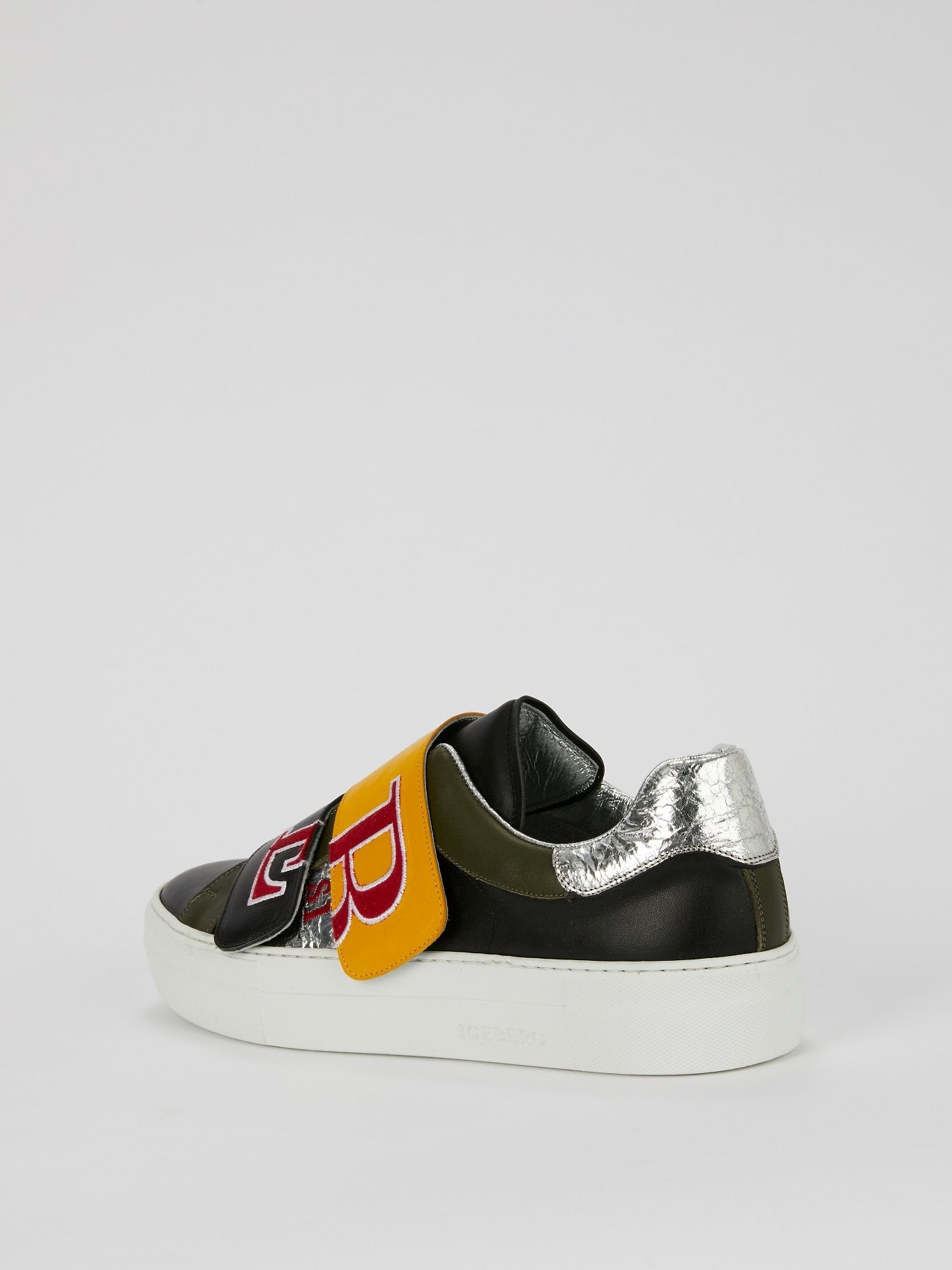 Foil Panel Front Strap Sneakers