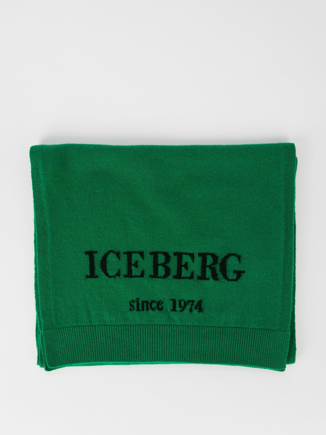 Green Logo Cashmere Knitted Scarf