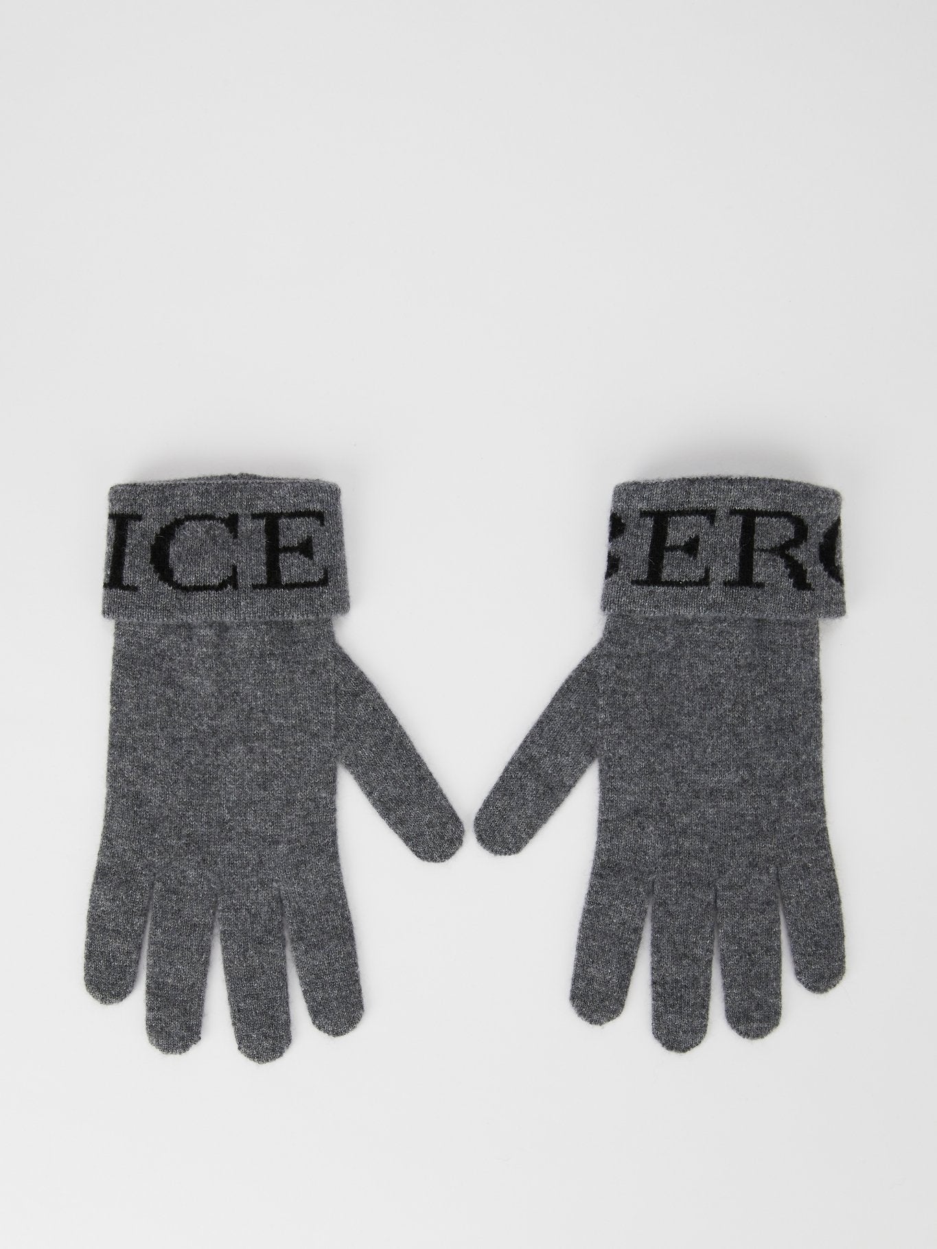 Grey Logo Knitted Gloves