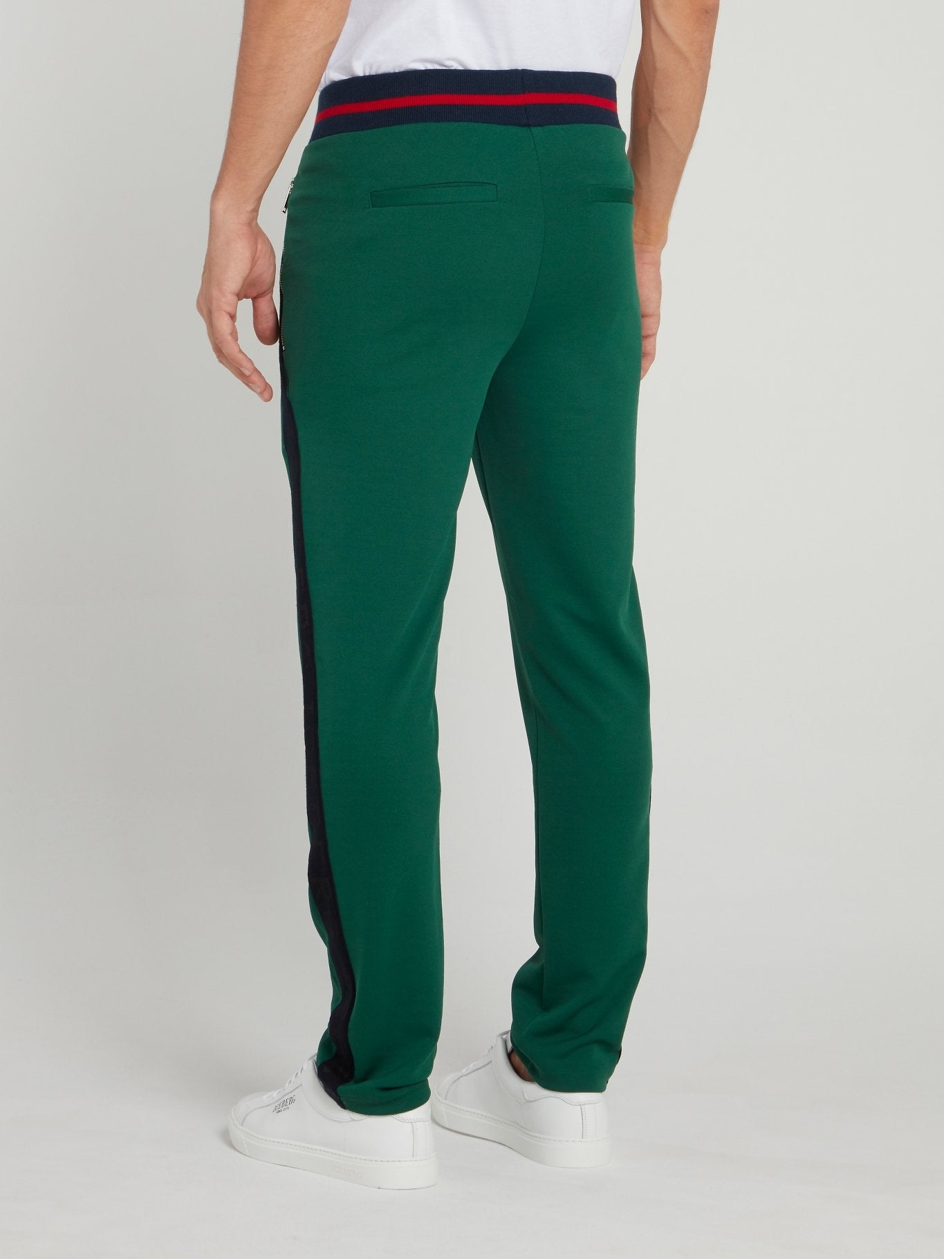 Green Contrast Waistband Trousers