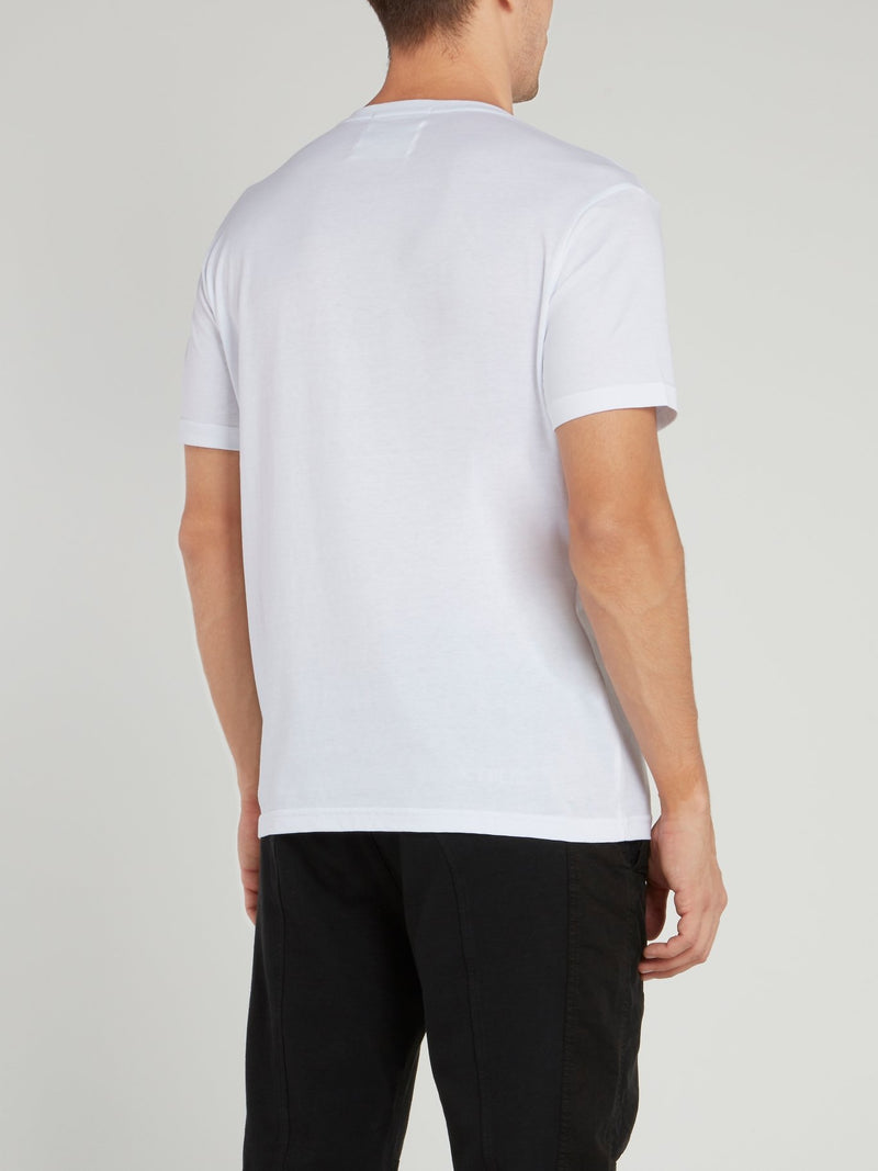 Tasmanian Devil White Embroidered T-Shirt