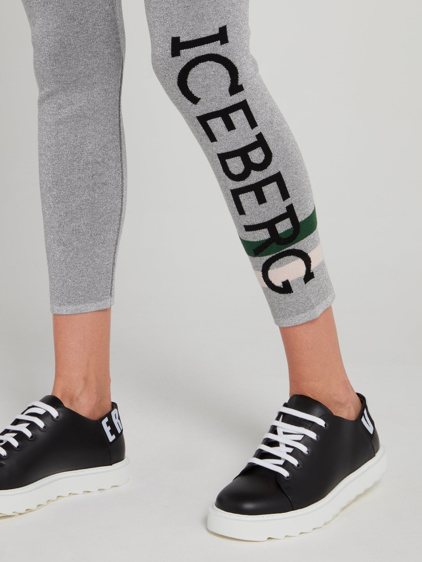 Grey Logo Knitted Leggings