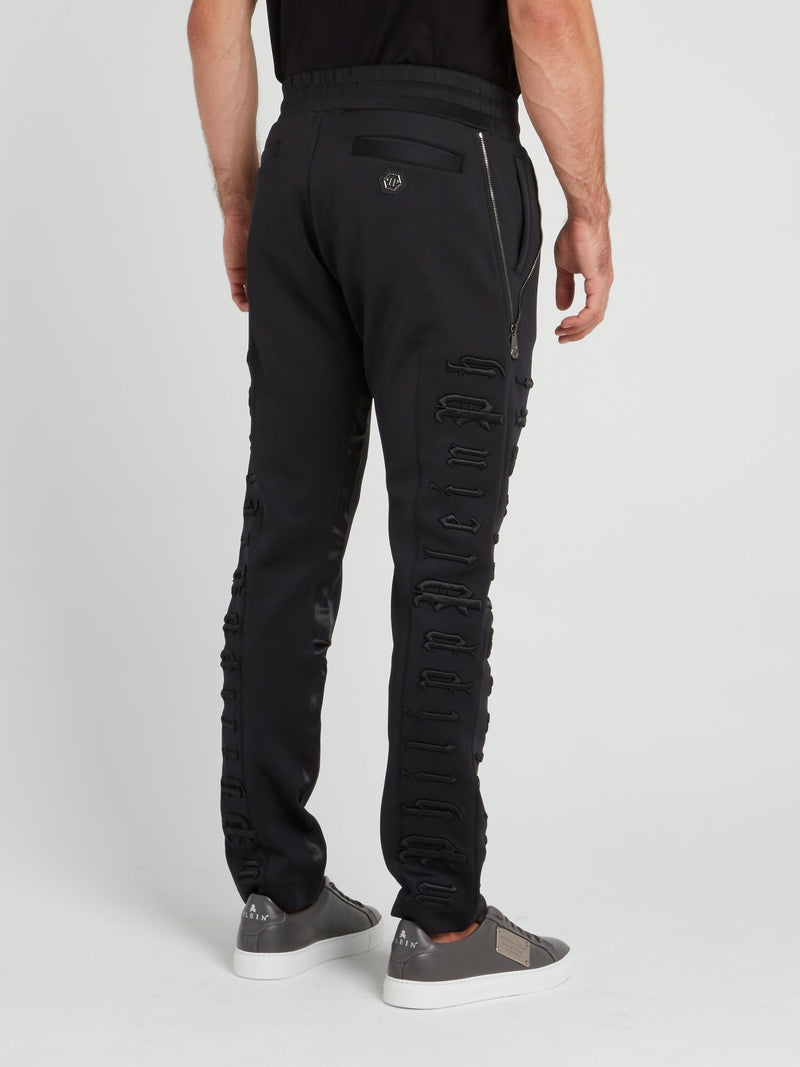 Black Logo Embroidered Jogging Trousers