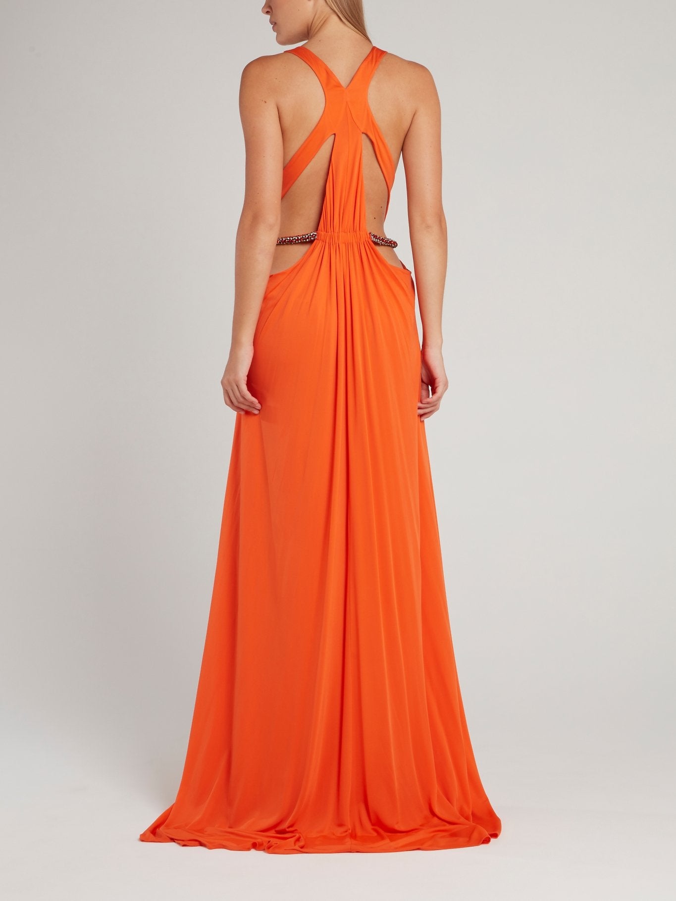 Orange Dcollet Flared Maxi Dress Orange Dcollet Flared Maxi Dress