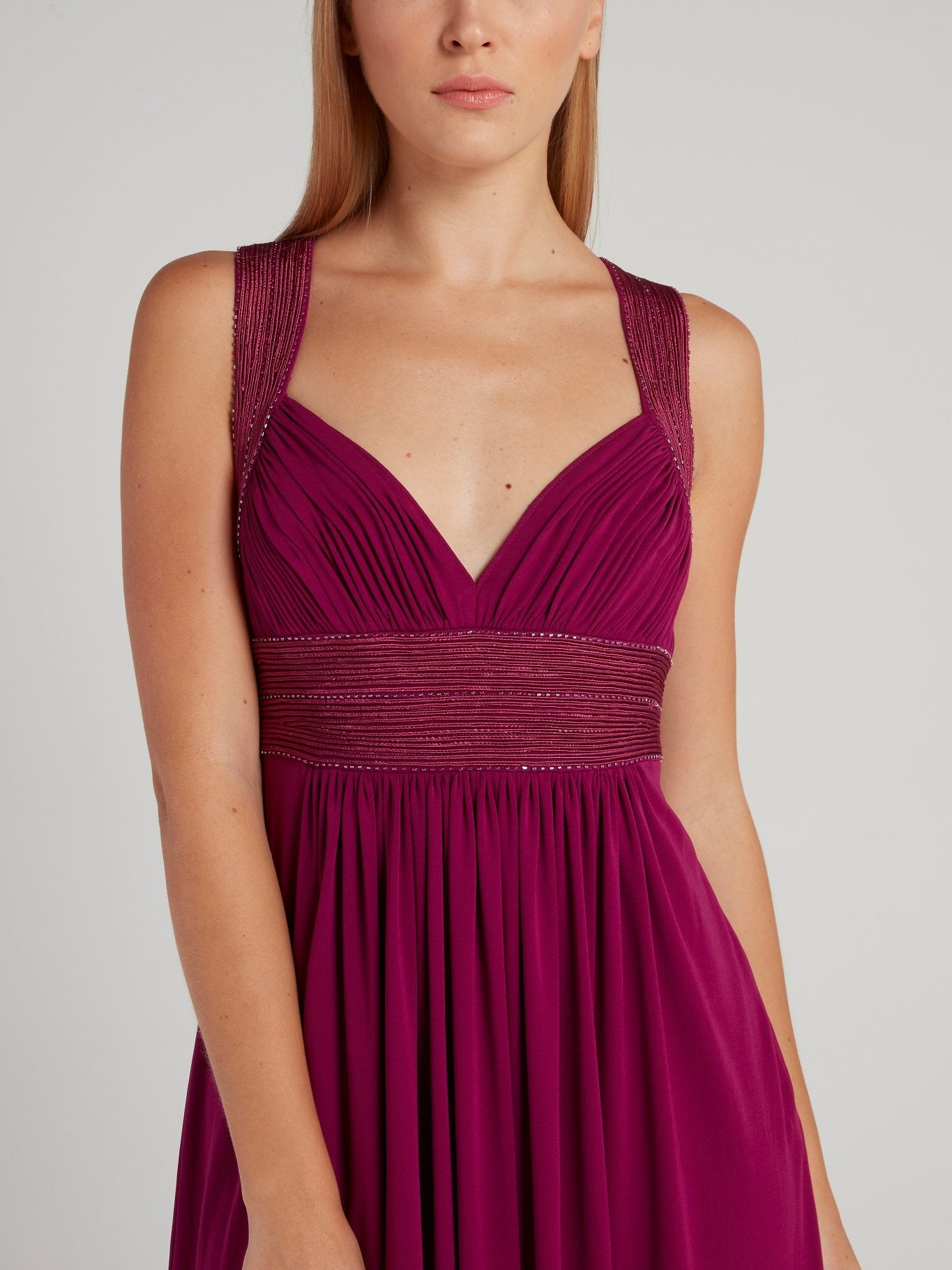Empire Waist Pleated Maxi Dress Maison-B-More Global Store Empire Waist Pleated Maxi Dress Maison-B-More Global Store