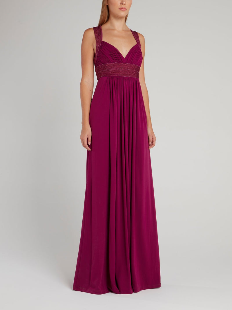Empire Waist Pleated Maxi Dress Maison-B-More Global Store Empire Waist Pleated Maxi Dress Maison-B-More Global Store