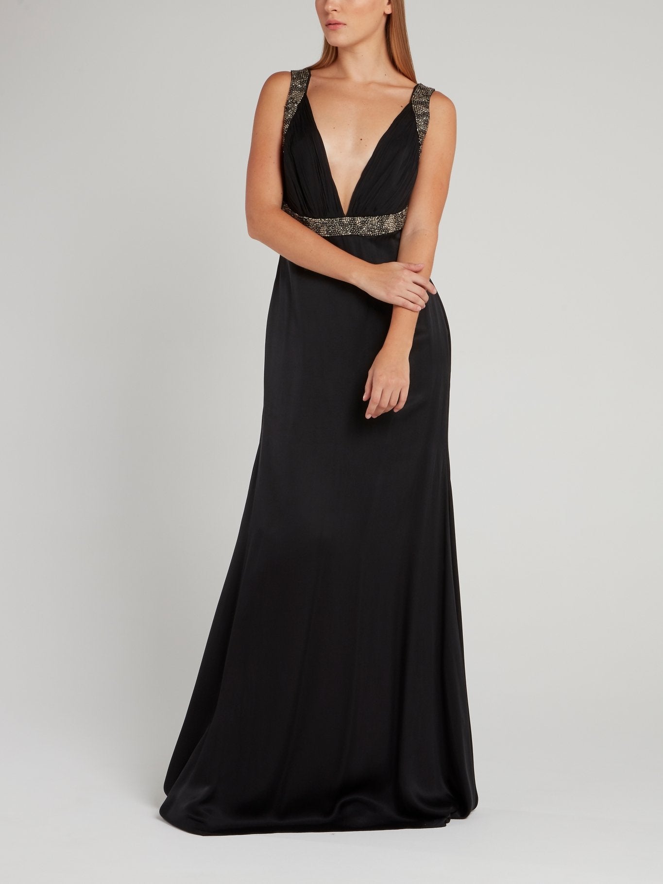 Black Dcollet Empire Maxi Dress Black Dcollet Empire Maxi Dress