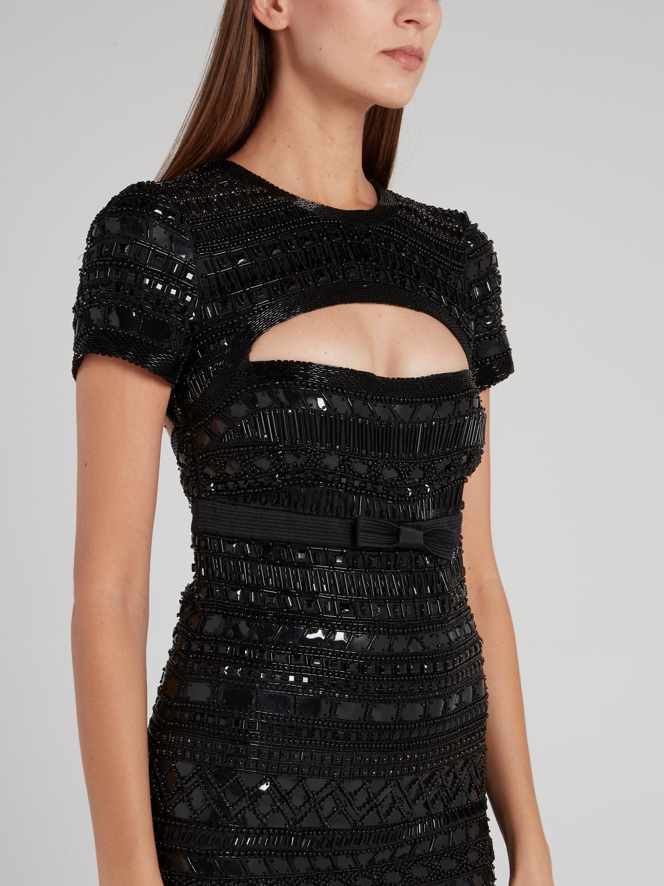 Black Embellished Cut Out Mini Dress Maison-B-More Global Store Black Embellished Cut Out Mini Dress Maison-B-More Global Store