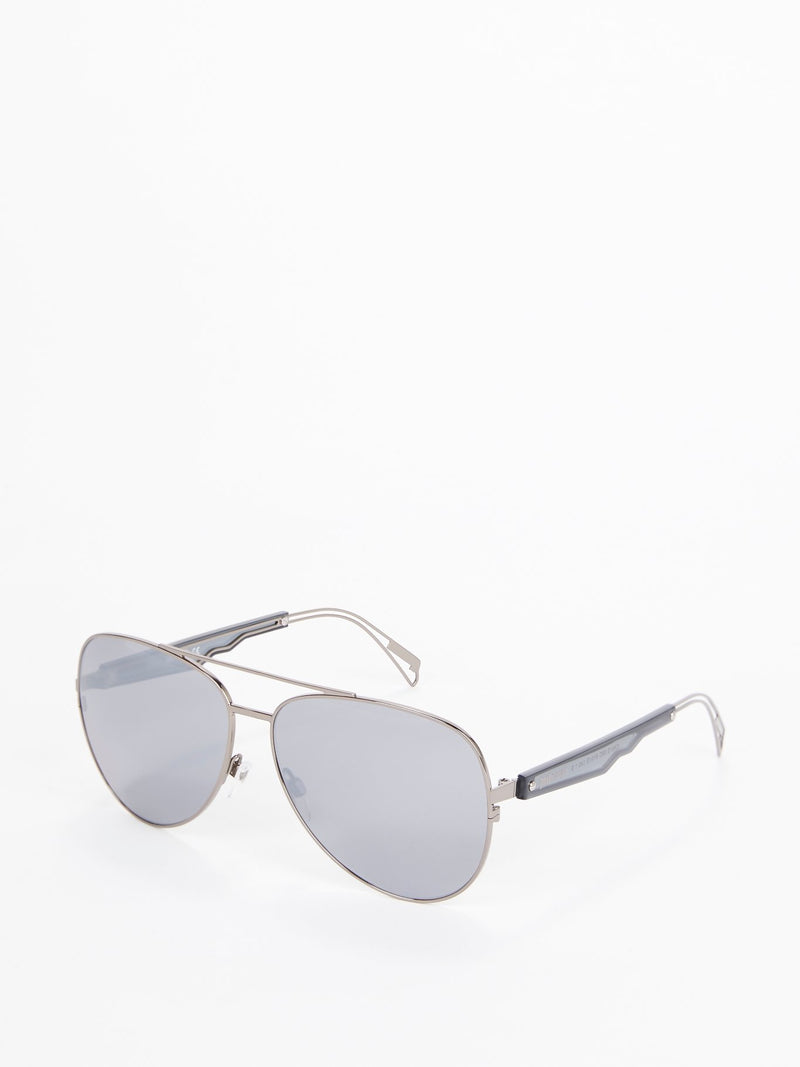 Серые металлические солнцезащитные очки-авиаторы