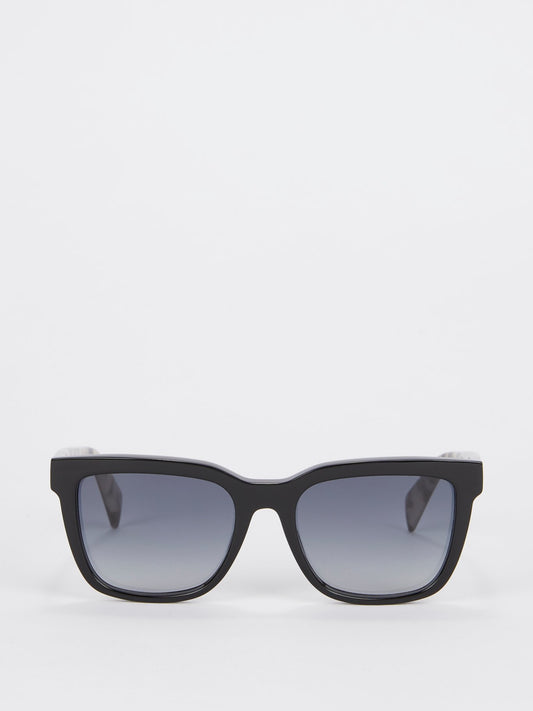 Black Sheen Grad Smoke Sunglasses